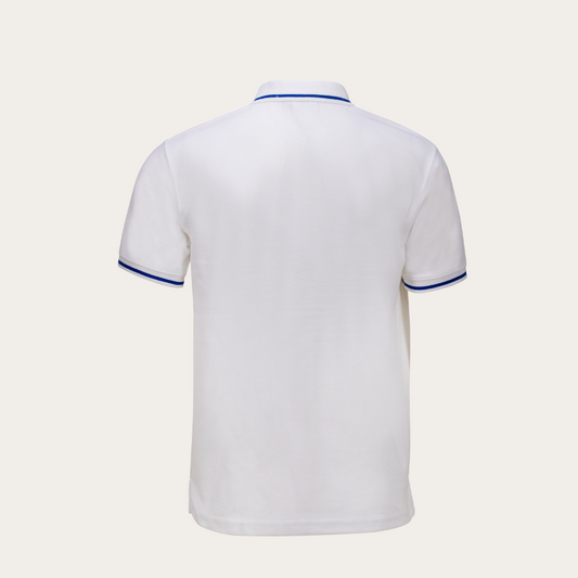 Blue Accent White Golf  Polo T-Shirt