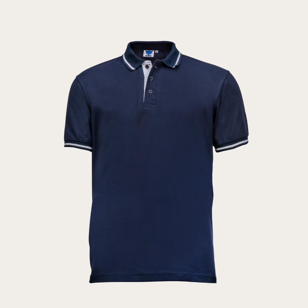 White Accents Navy Blue Golf T-Shirt